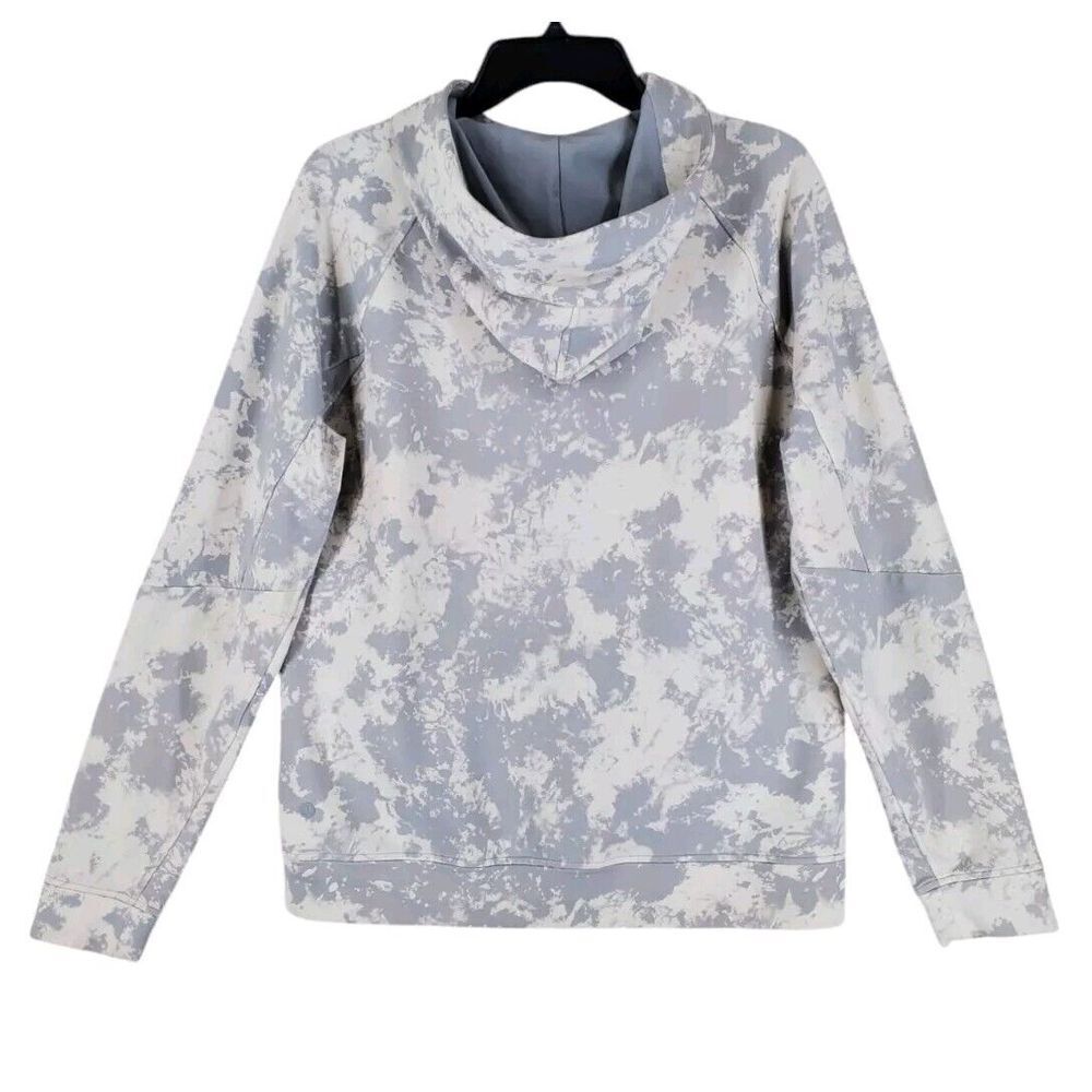 Lululemon City Sweat Pullover Hoodie Mens M Gray White Tie Dye Drawstring - Picture 6 of 15